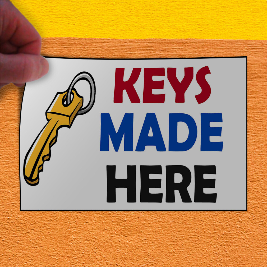 Decal Stickers Keys Made Here Vinyl Store Sign Label Business