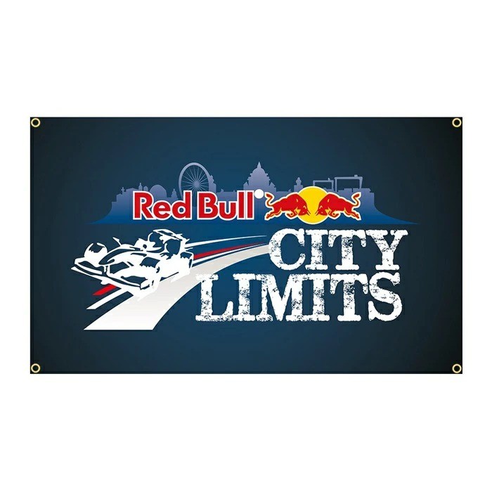 Red Bull City 150cm x 90cm Tapestry Flag Banner Garage Sign JDM #0807
