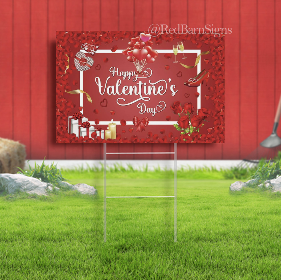 Valentine’s Day Backdrop yard sign Valentines Day Decoration for Birthday Party