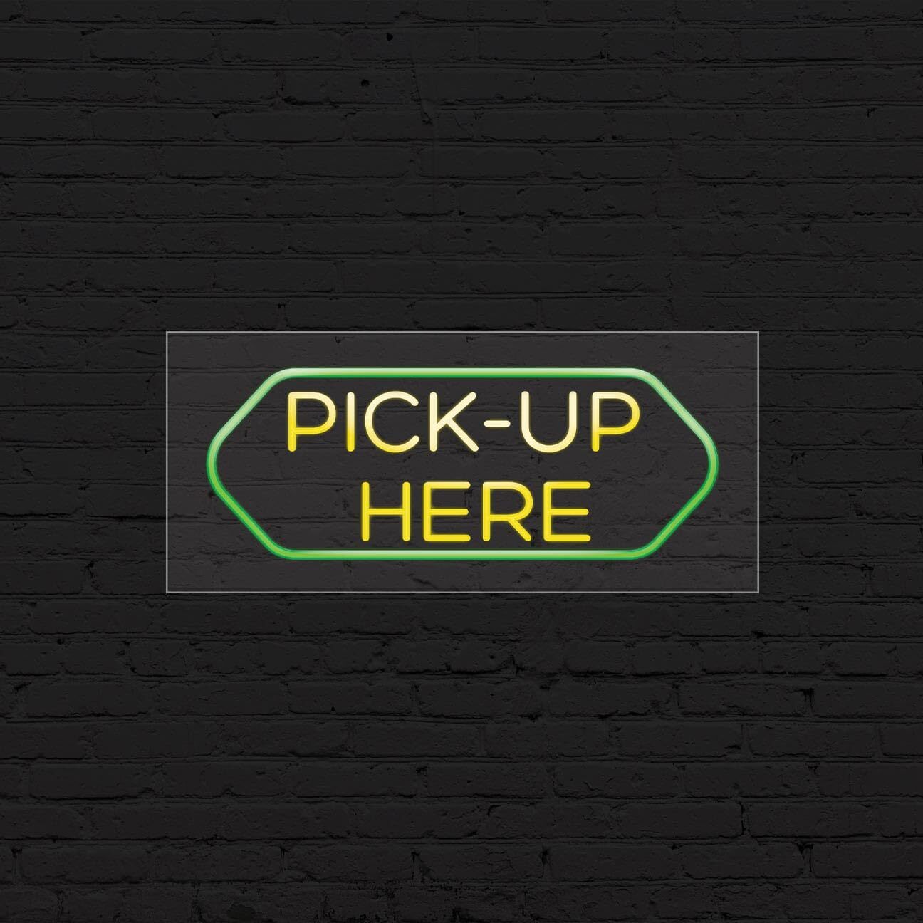 Pick-Up Here Sign for Business Displays | LED Flex Neon | 32″W x 13″H x 1″D