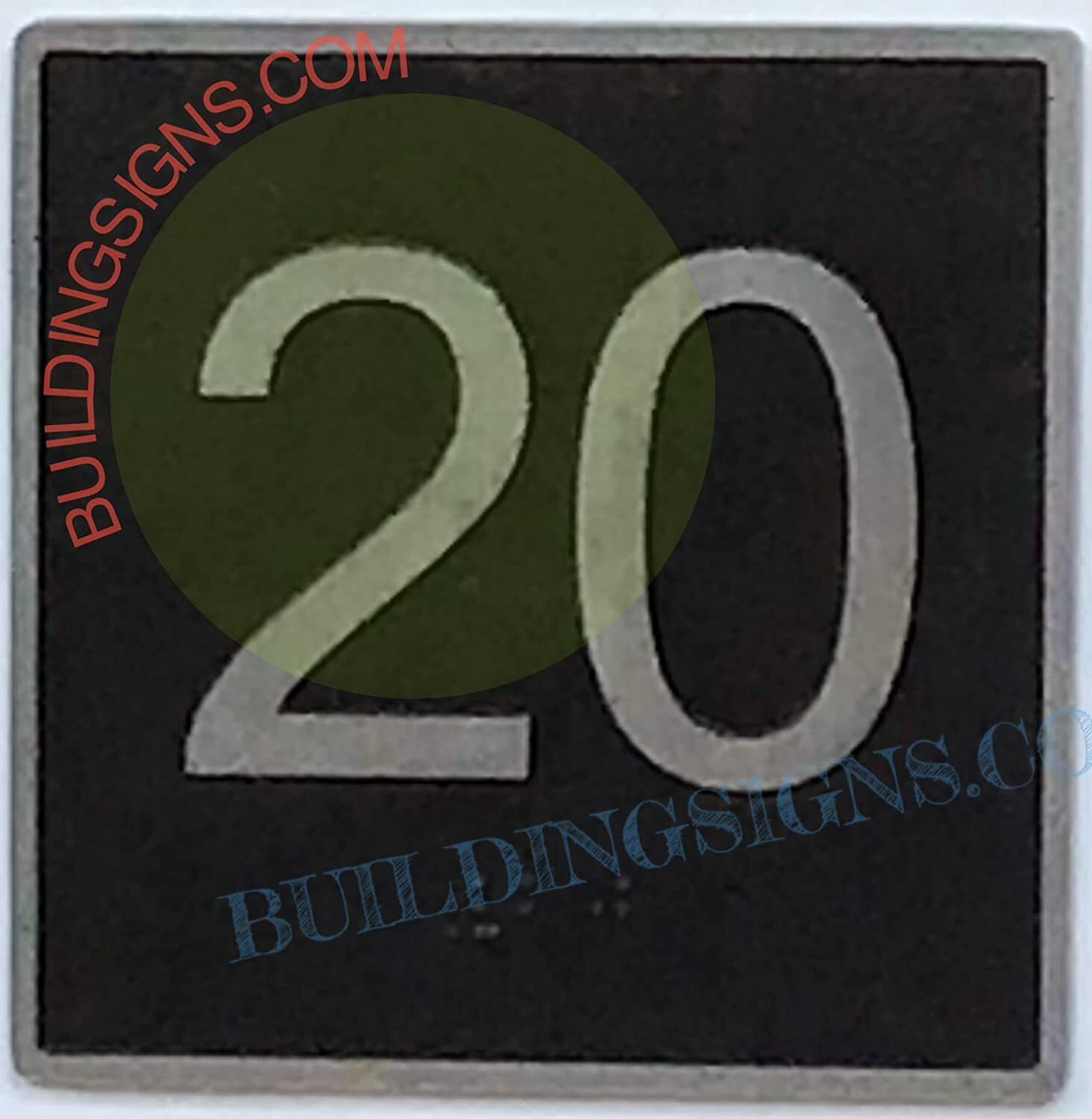 ELEVATOR FLOOR NUMBER 20 SIGN- ELEVATOR JAMB PLATE FLOOR 20 SIGN-REF24-1027