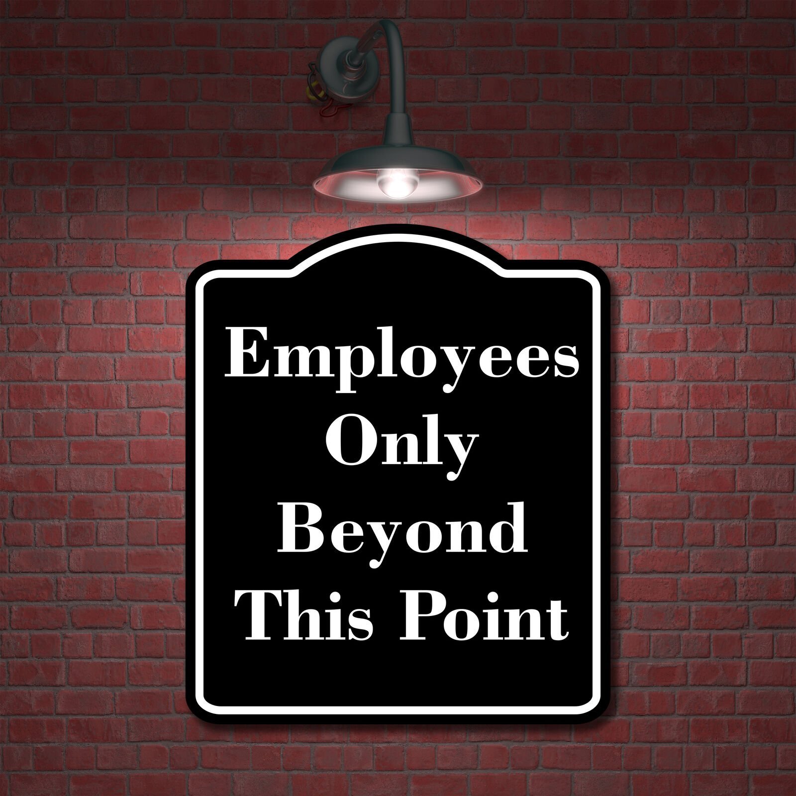 Employees Only Beyond This Point BLACK Aluminum Composite Sign