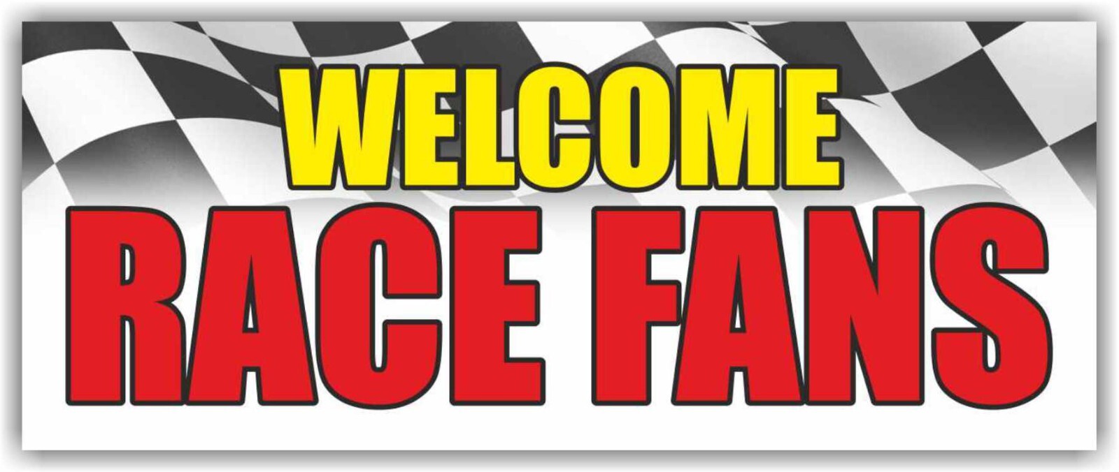 WELCOME RACE FANS Advertising Banner Vinyl Mesh Sign Sport Gala Car Festival Bar