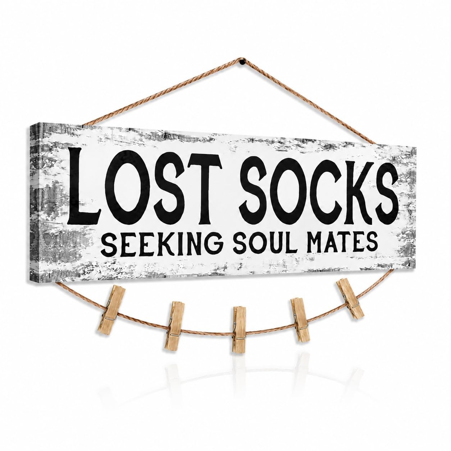 Laundry Sign Wall Decor, Lost Socks Laundry Sign, Rustic Sign Wall Art for Wa…