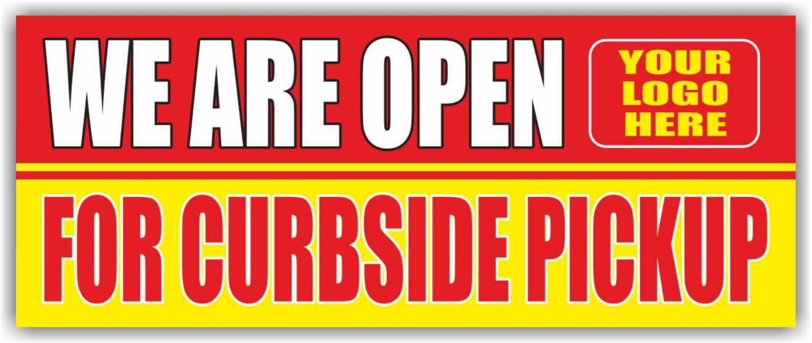WE ARE OPEN FOR CURBSIDE PICKUP Advertising Banner Vinyl Mesh Sign Custom Phone