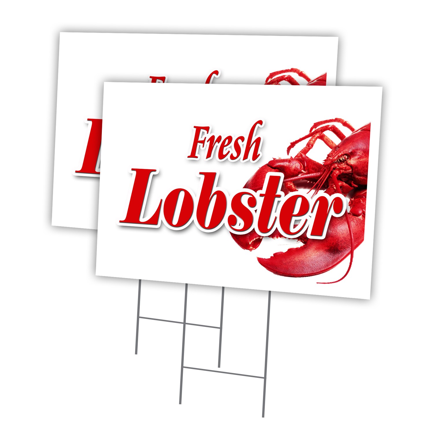 Lobster Multi-Pack of Yard Signs & Stake outdoor plastic coroplast window