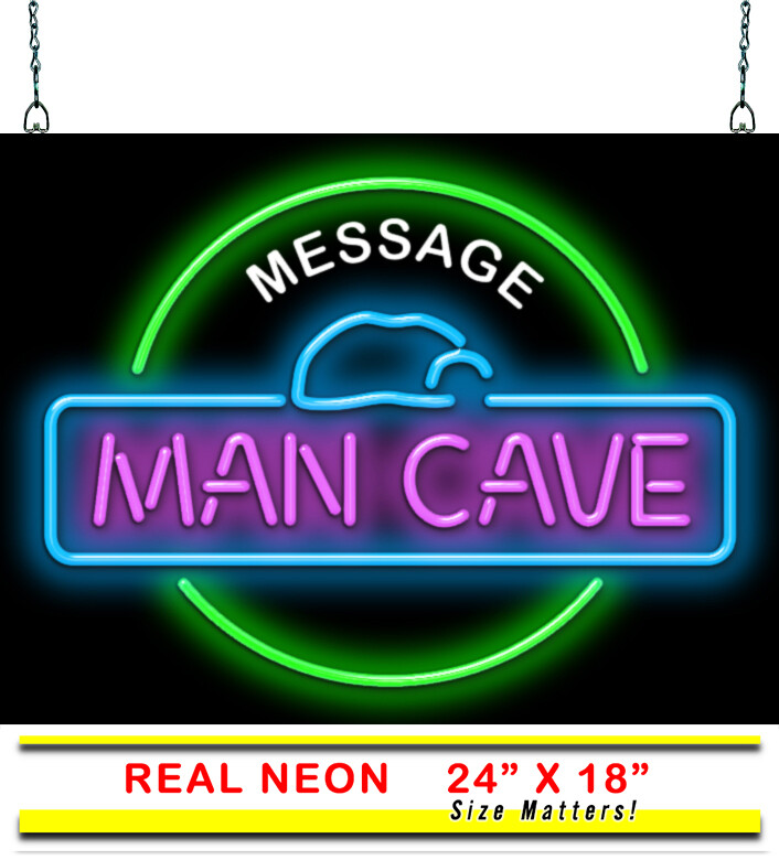 Custom Message Man Cave Neon Sign Window or Wall Use Easy Installation Hand Bent