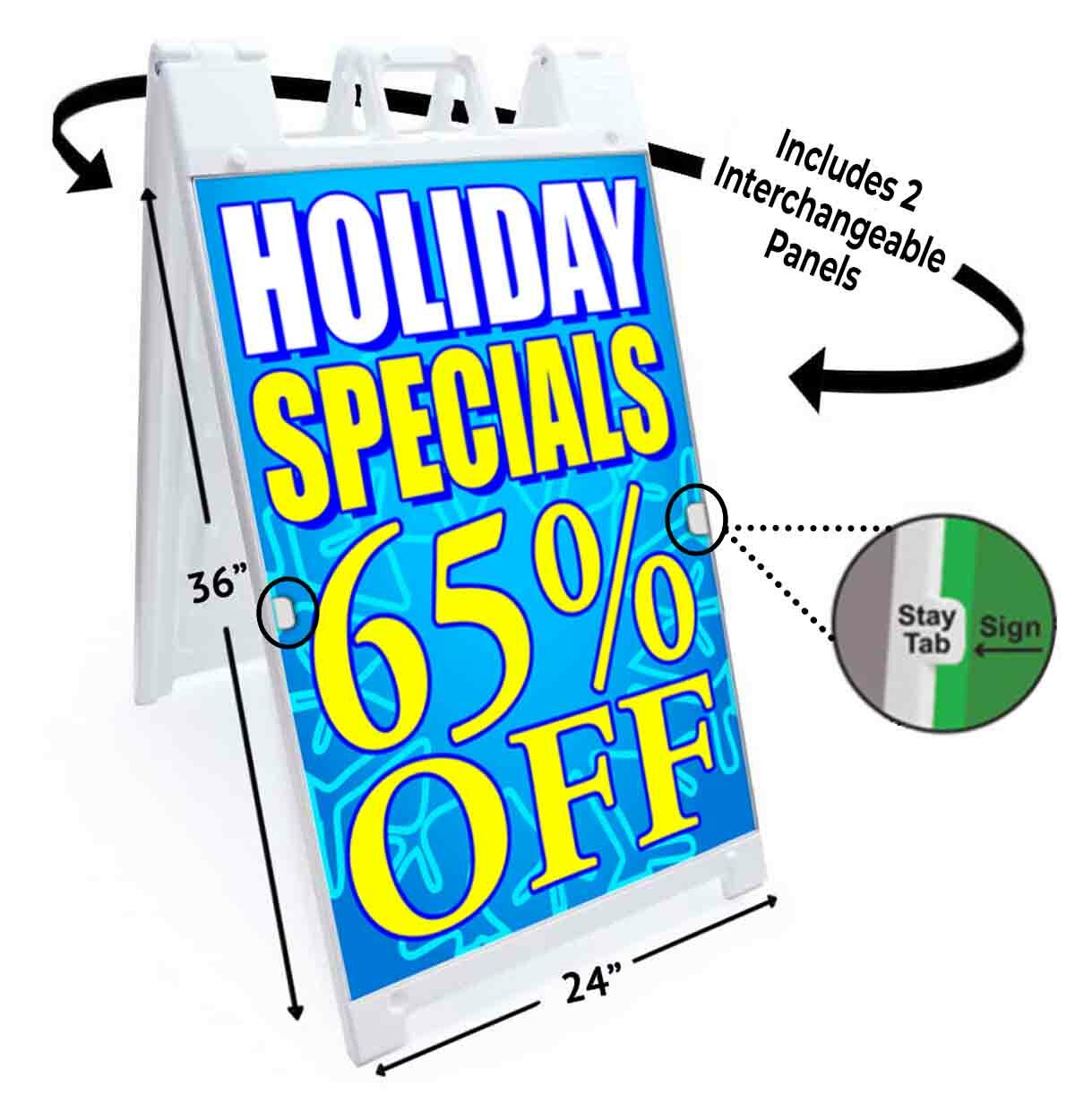 HOLIDAY SPECIALS 65% OFF Signicade 24×36 Aframe Sidewalk Sign Banner Decal SALE