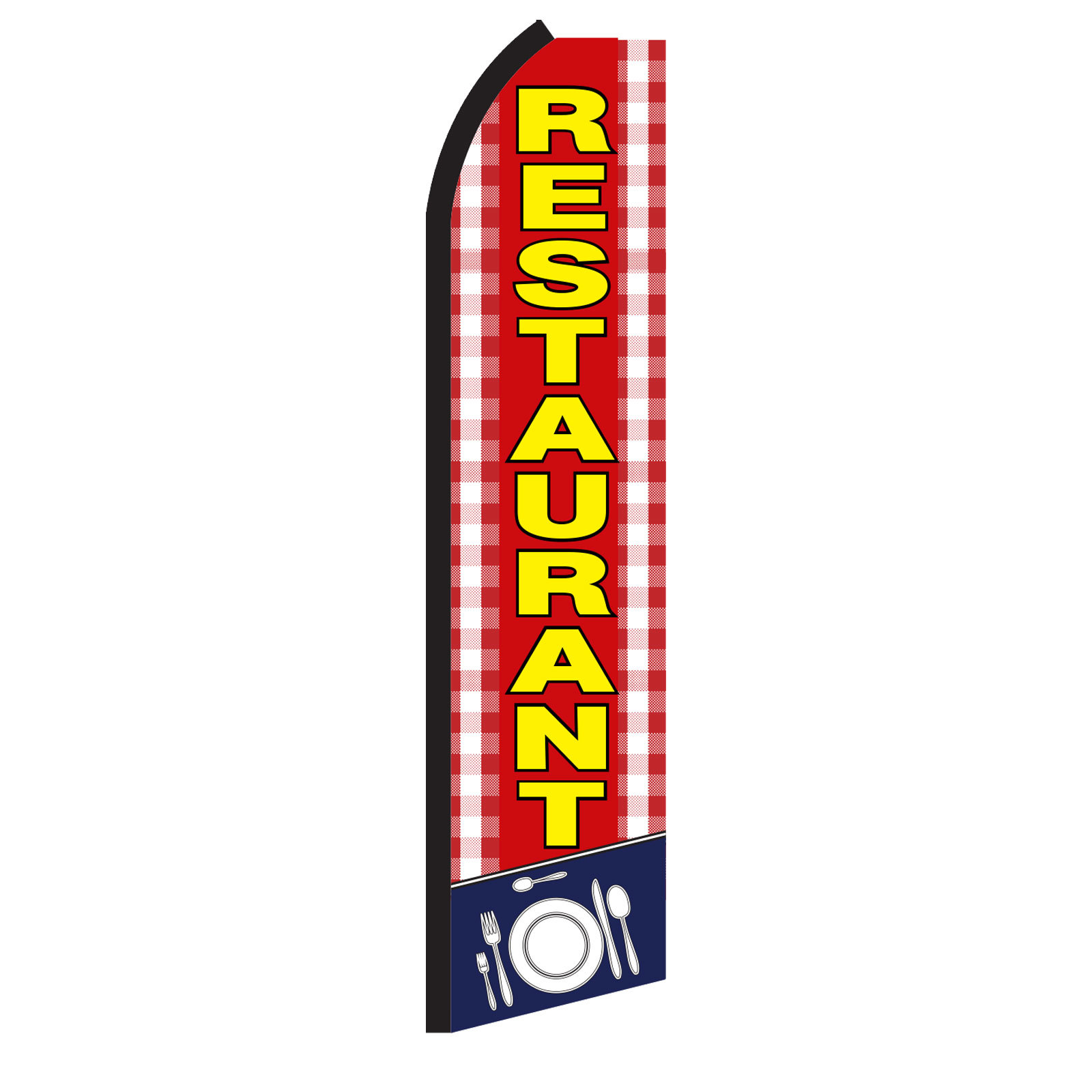 RESTAURANT RED/YEL Advertising Flutter Feather Sign Swooper Banner Flag Only