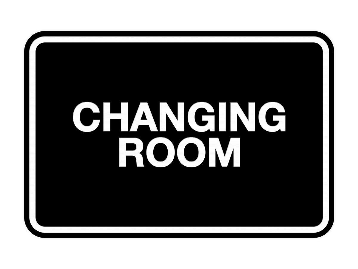 Classic Framed Changing Room Sign Black – Medium