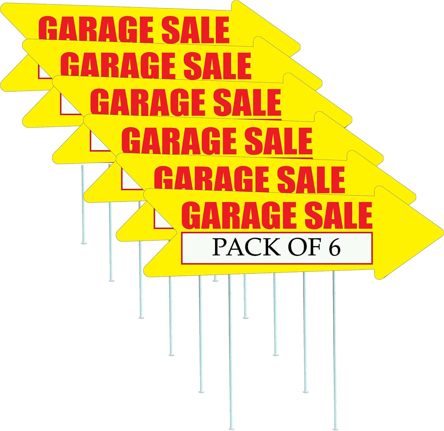 Yellow Yard Sale Arrows Yard Sign Double Sided With Stakes Large 16 Inch By 5…