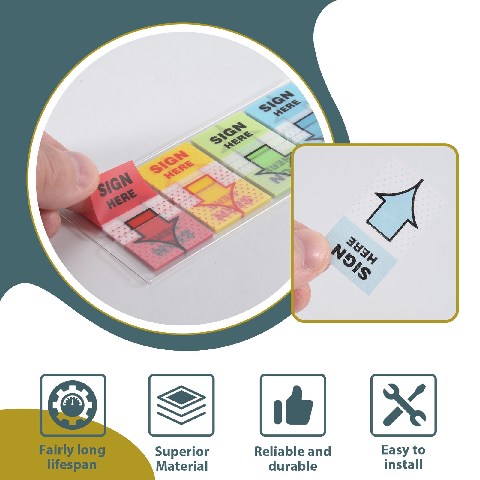 500pcs Sign Here Stickers,Labels Stickers Adhesive Sign Here Tabs Sign Post4180