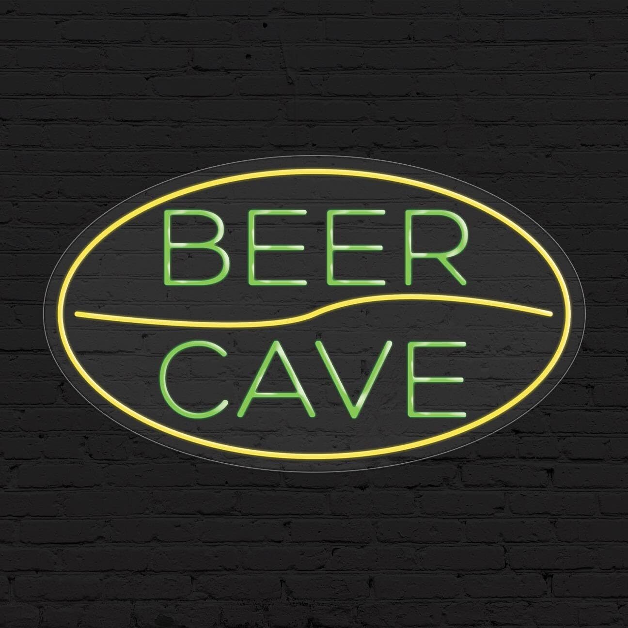 Beer Cave Sign for Business Displays | LED Flex Neon | 30″W x 17″H x 1″D