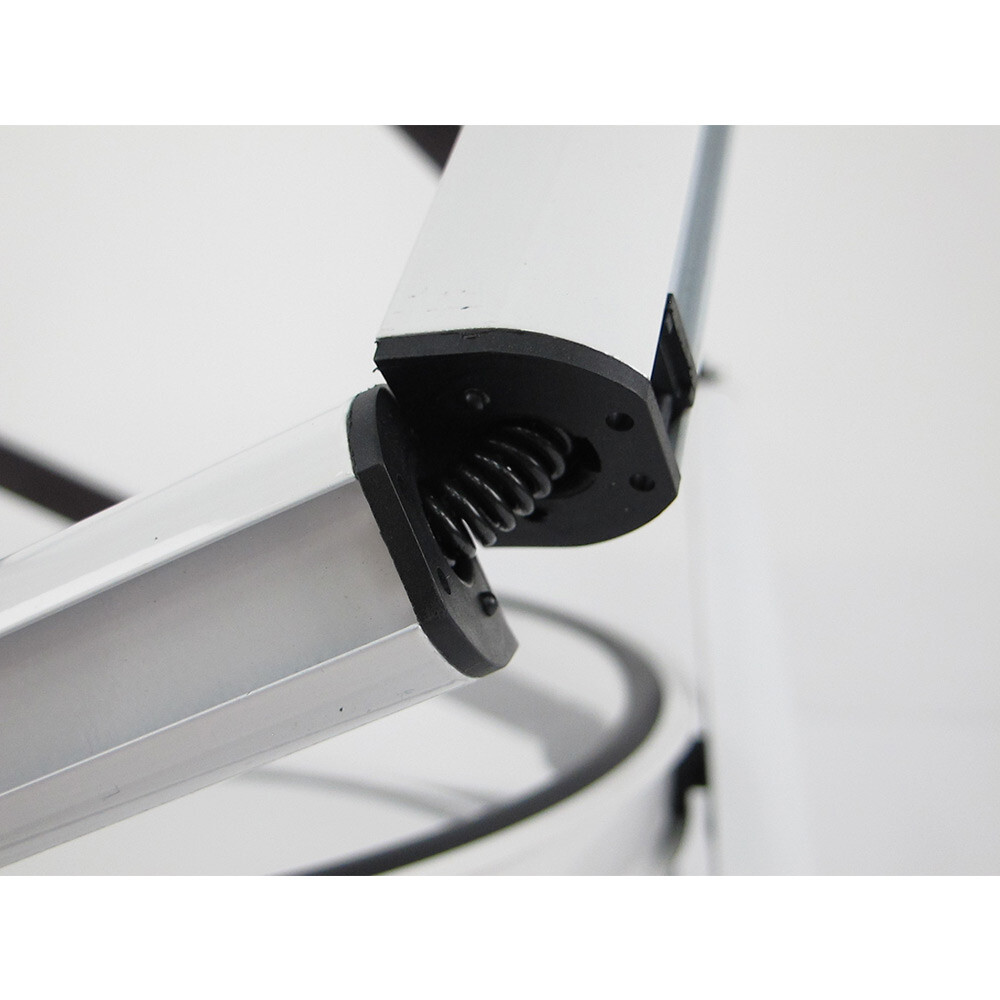 Portable Round Twist 81.1in Display Counter with Shelves, Clear Magnetic Panels
