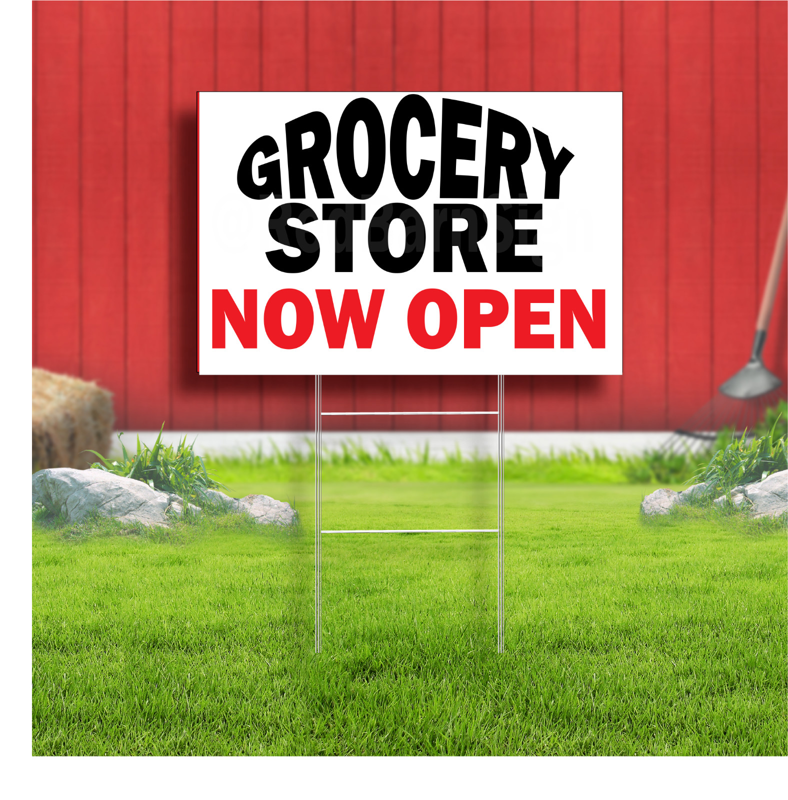 Grocery Store Now Open Coroplast Sign Plastic Indoor Outdoor Yard Sign