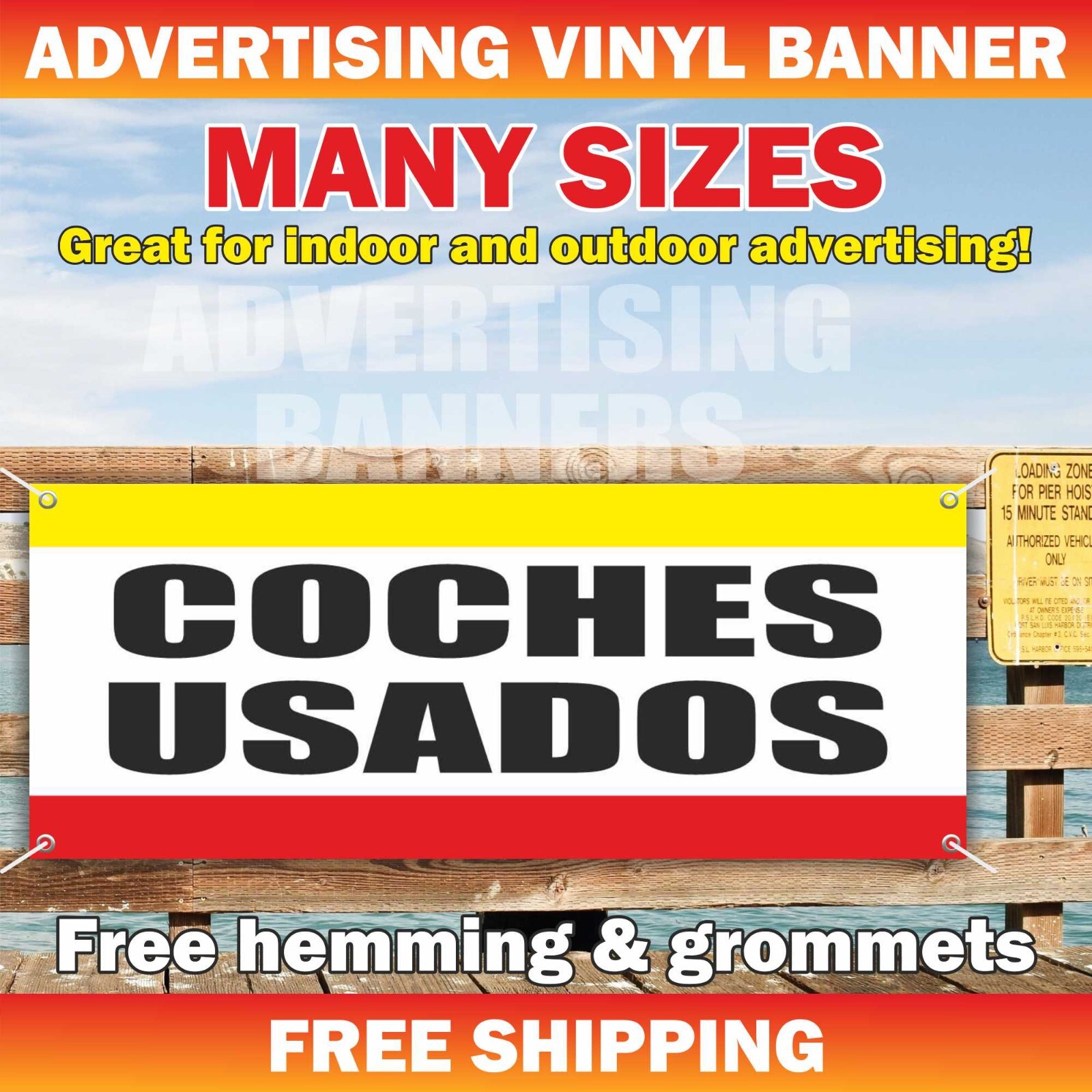 COCHES USADOS Advertising Banner Vinyl Mesh Sign Auto Truck USED CARS FOR SALE