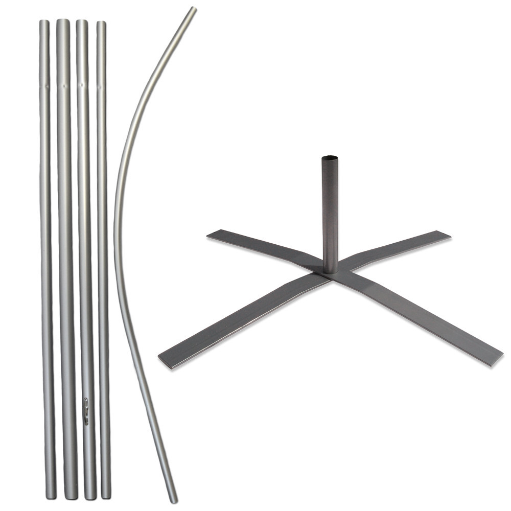 16ft Swooper Pole Super Pole Feather Flag Pole Kit with X-Stand Pole Kit