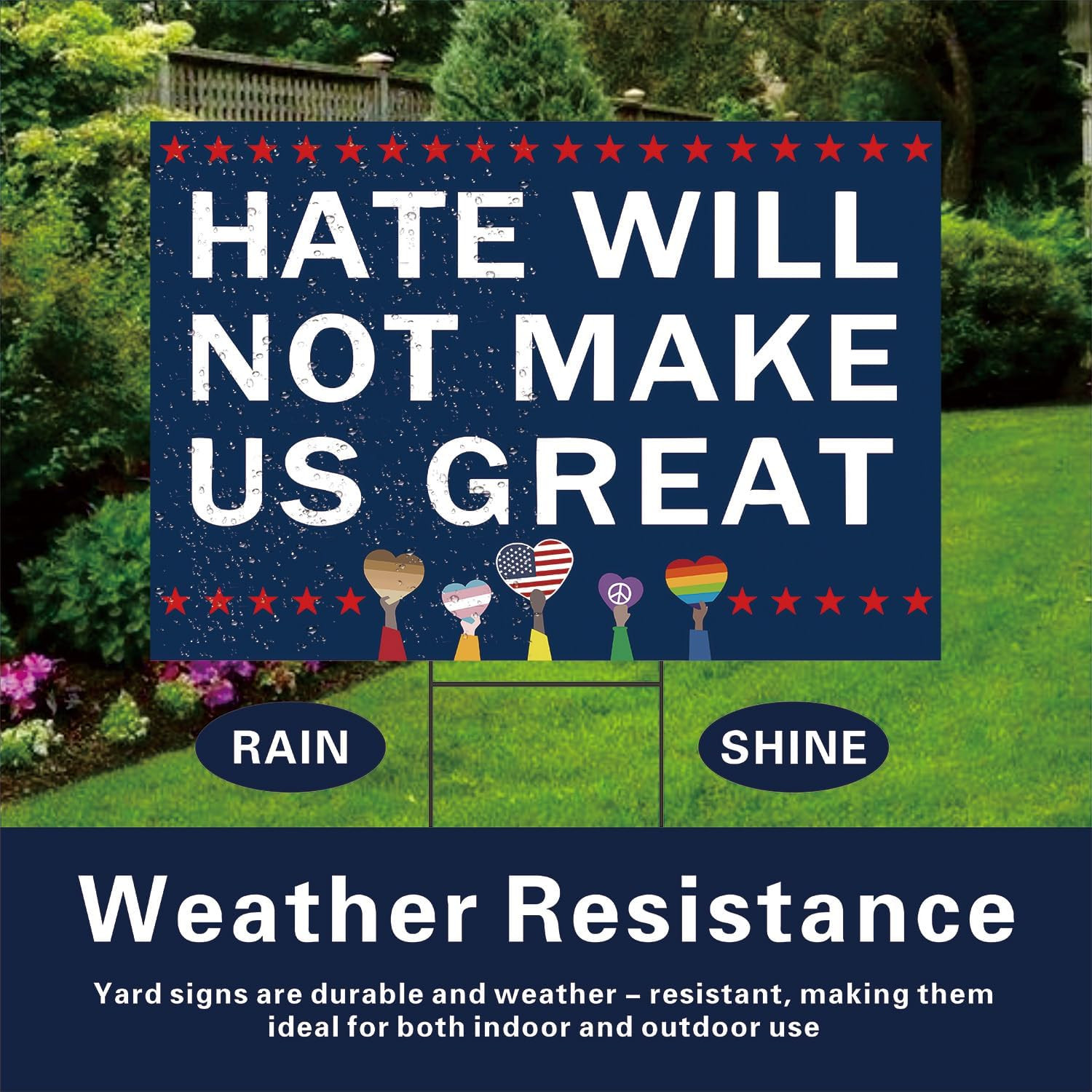 Anti Trump Yard Signs Hate Will Not Make America Great Yard Sign Double Sided Co