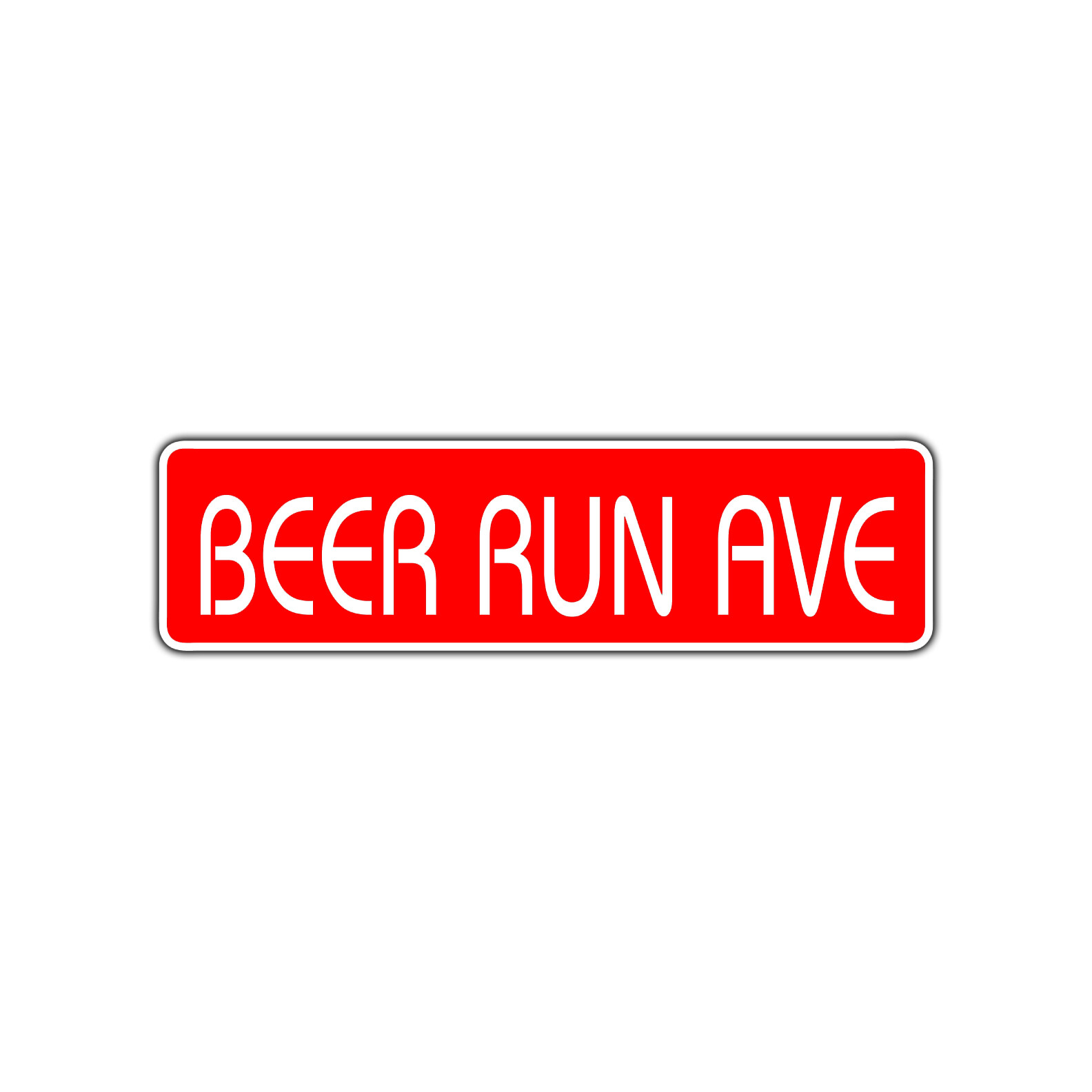 Beer Run Avenue Aluminum Metal Novelty Street Sign Man Cave Bar Decor