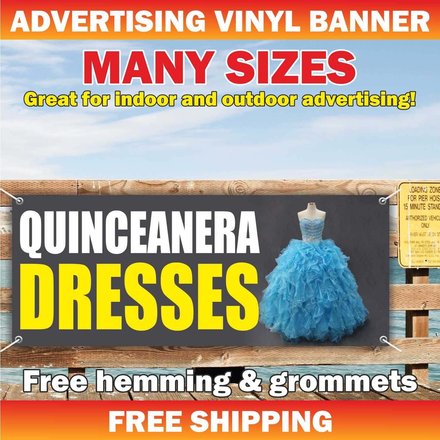 QUINCEANERA DRESSES Advertising Banner Vinyl Sign Ball Holiday Event School