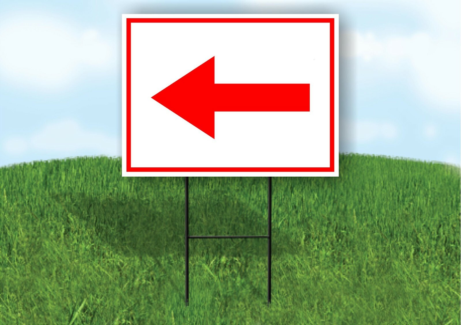 LEFT arrow red Yard Sign Road with Stand LAWN SIGN Single sided