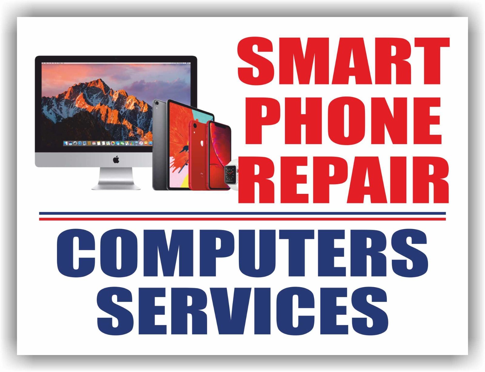 SMART PHONE REPAIR COMPUTERS SERVICES Yard Sign Corrugate Plastic with H-Stakes