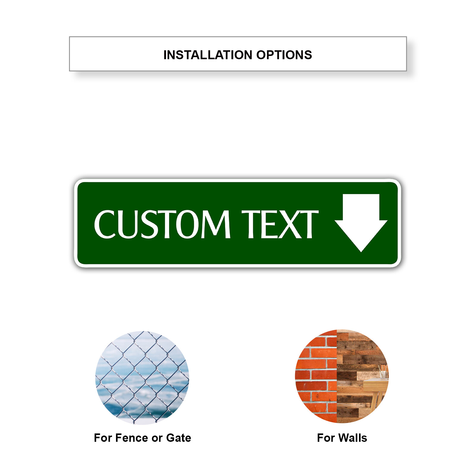 Custom Street Sign Custom Text With Down Arrow Personalized Aluminum Metal Sign