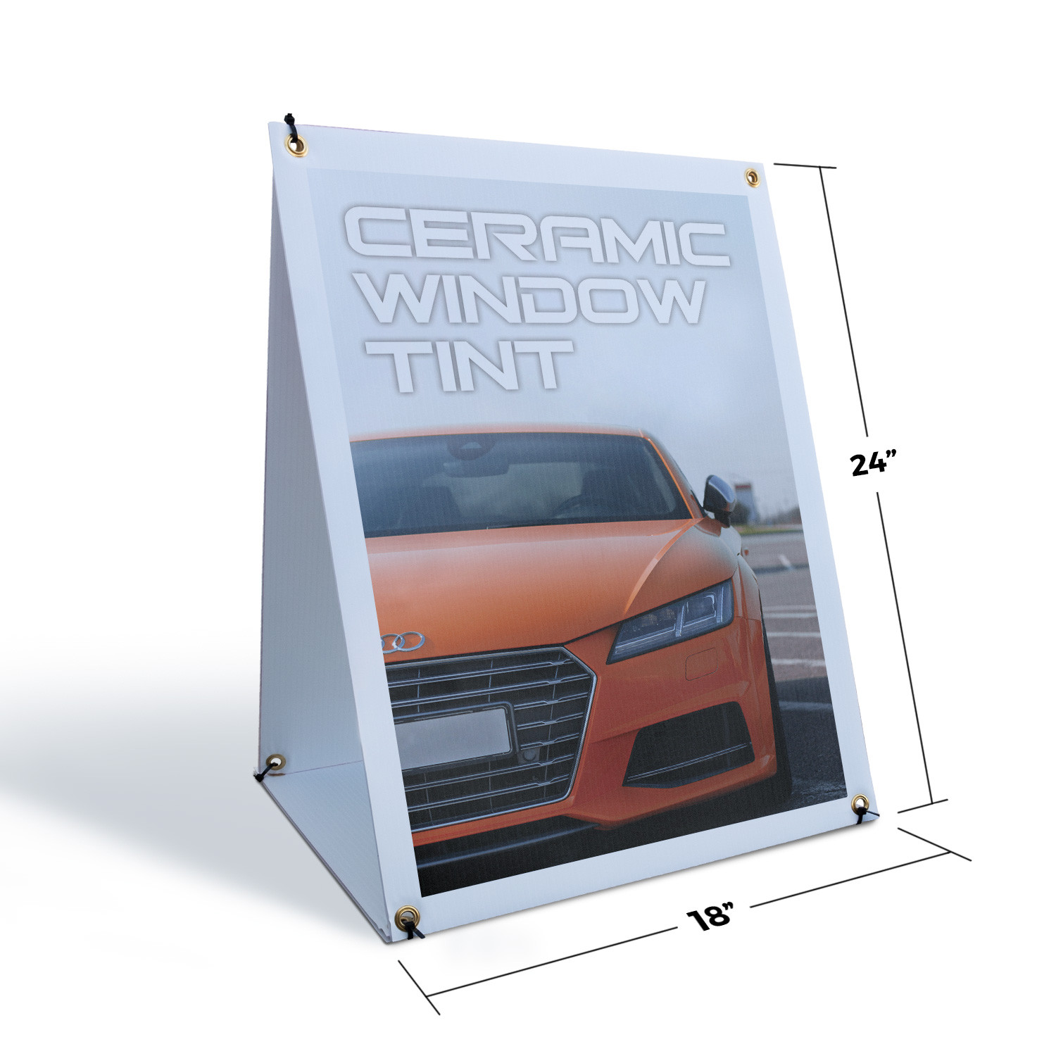 Ceramic Window Tint A-Frame Sidewalk Sign Auto Sun Protection Pro Installer