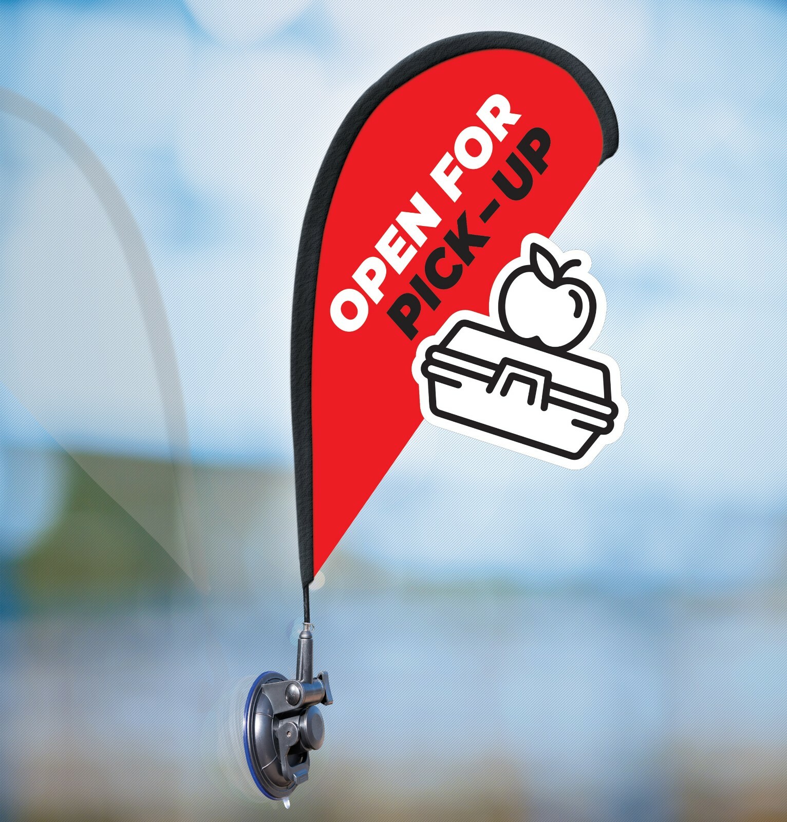 Open For Pickup Restaurant Carry Out Window Flag Kit Carryout Business Flag Kit