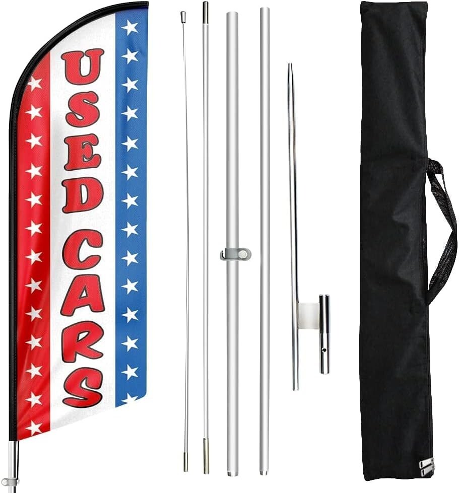 Used Cars Sale Feather Flags, 11FT Second-hand Car Auto Dealer Swooper Flutte…