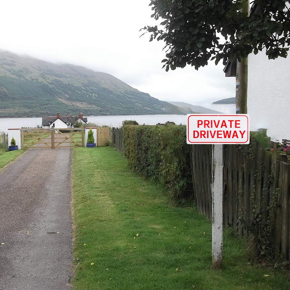 2 PCS 14×7 Inch Private Driveway Sign .04 Inch Reflective Aluminum Metal