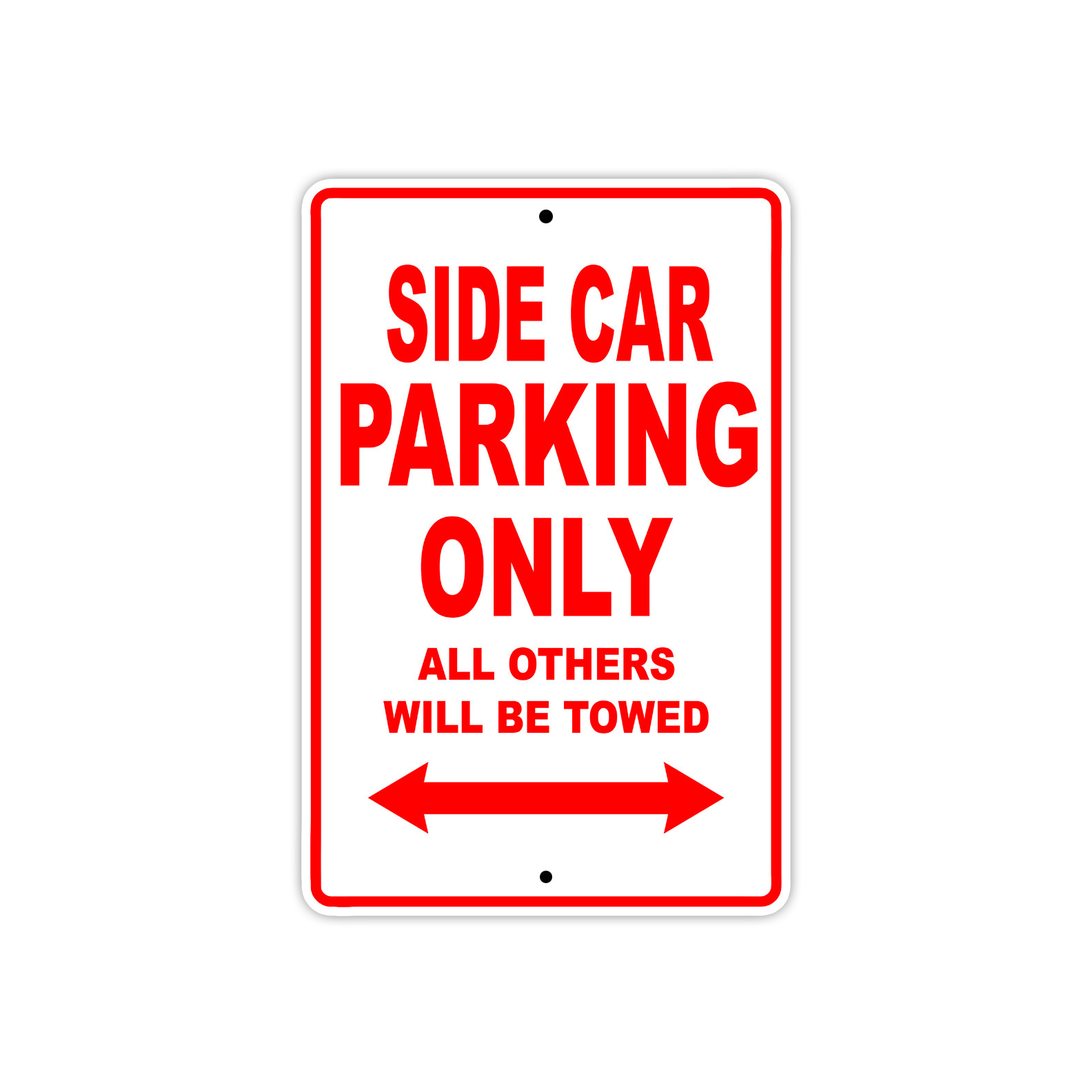 Side Car Parking Only Motorcycle Bike Decor Novelty Notice Aluminum Metal Sign
