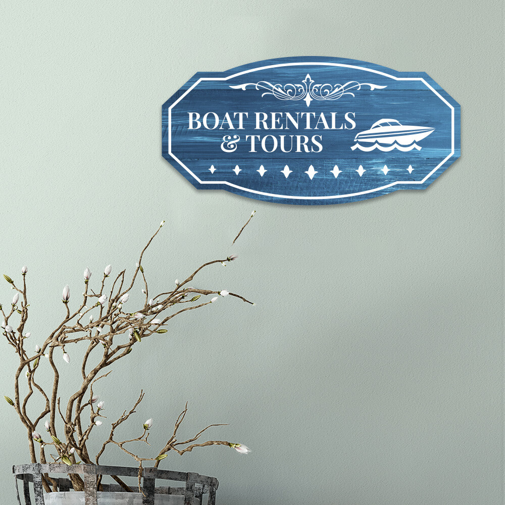 Victorian Plus Boat Rentals & Tours Wall or Door Sign |Nautical Themed Boat Deco