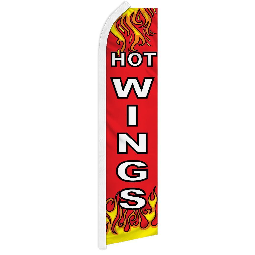 10 x “HOT WINGS” advertising super flag swooper banner business sign chicken