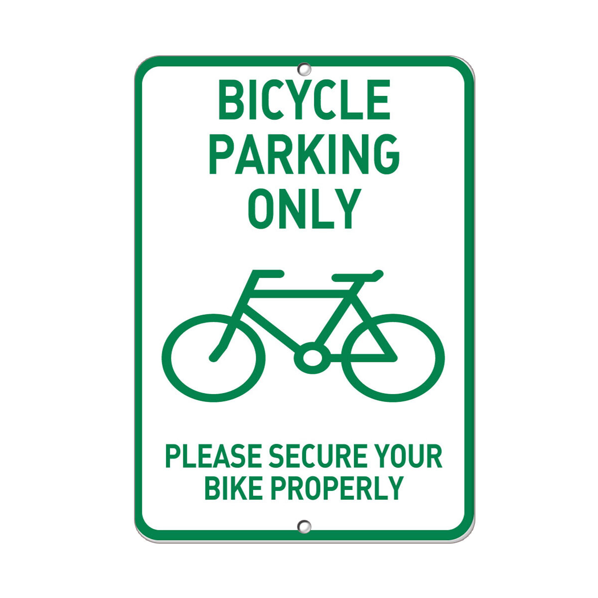 Vertical Metal Sign Multiple Sizes Bicycle Parking Secure Your Bike Properly E