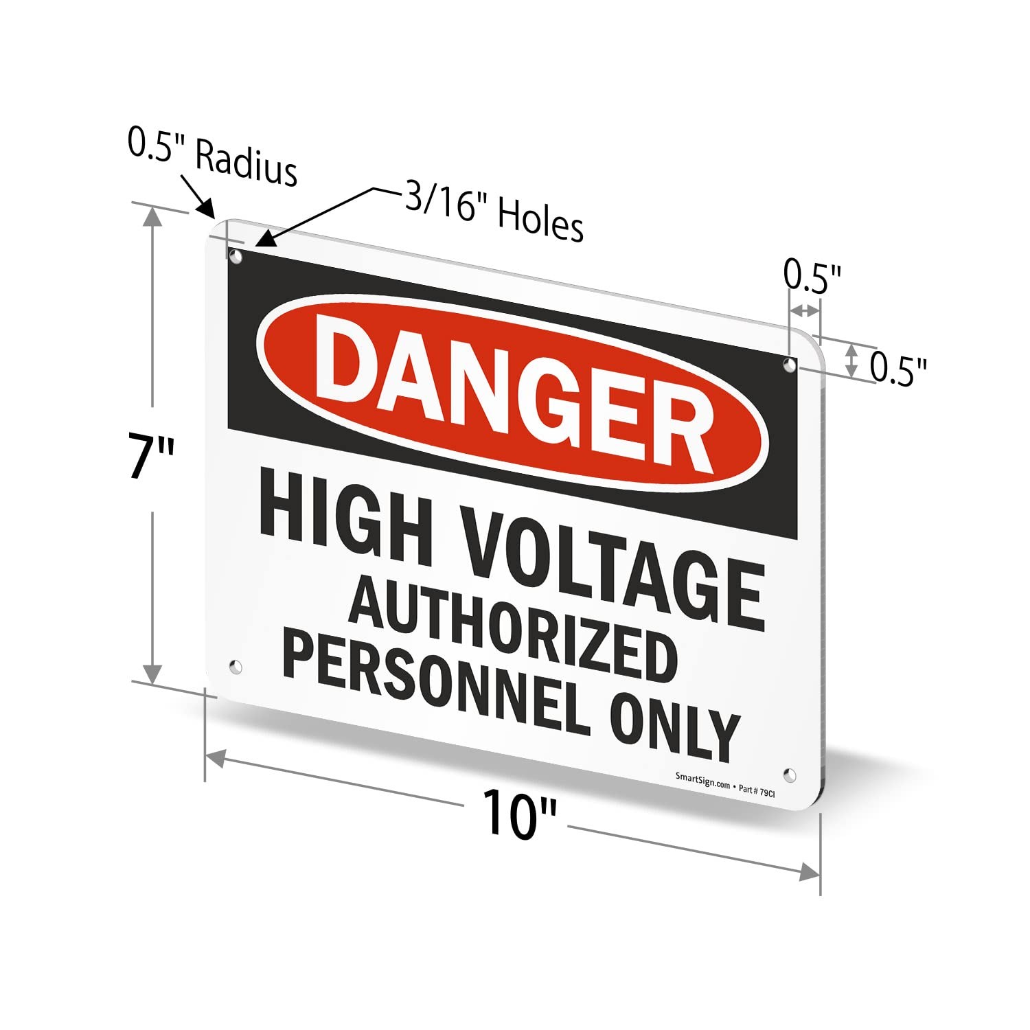 Danger High Voltage Authorized Personnel Only Sign Aluminum 7×10 Inch
