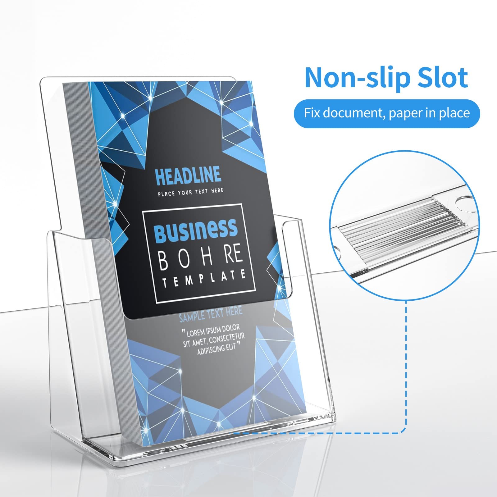 zavekia 2 Pack 6” x 9” Acrylic Brochure Holder,wide brochure leaflet clear