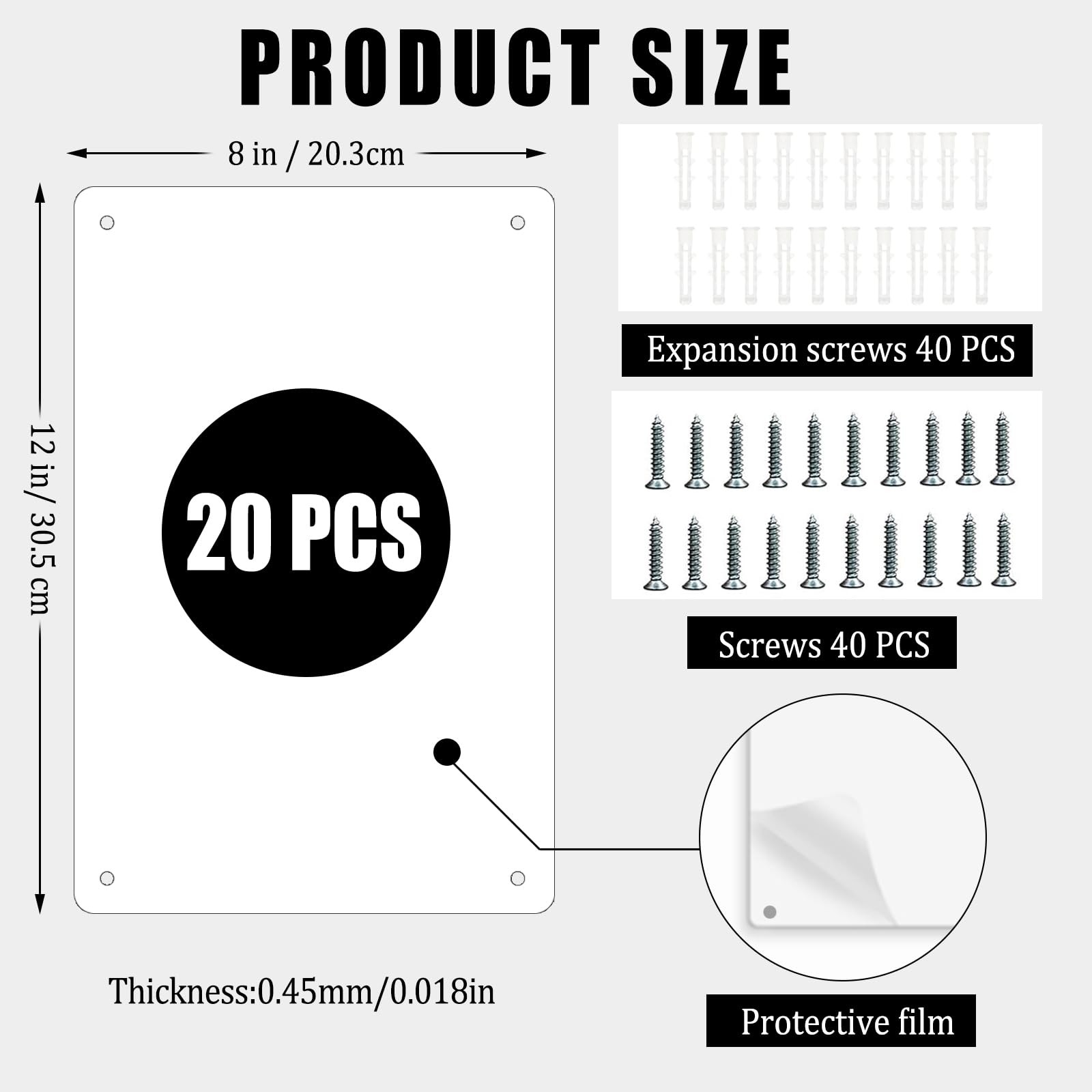 ToBeAce 20 Pcs Sublimation Metal Sign Blanks 8×12 Inch, Aluminum Sublimation Yar