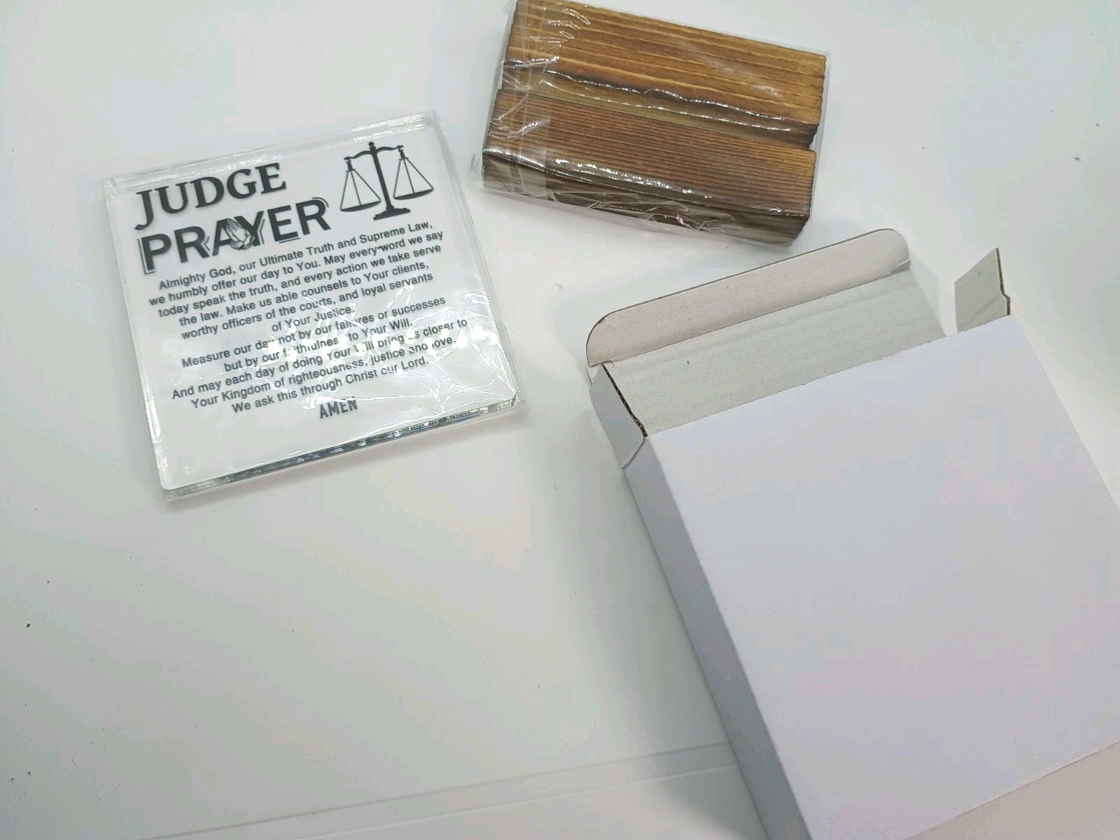 A Judge Prayer Acrylic Sign with Wooden Stand Legal Gift
