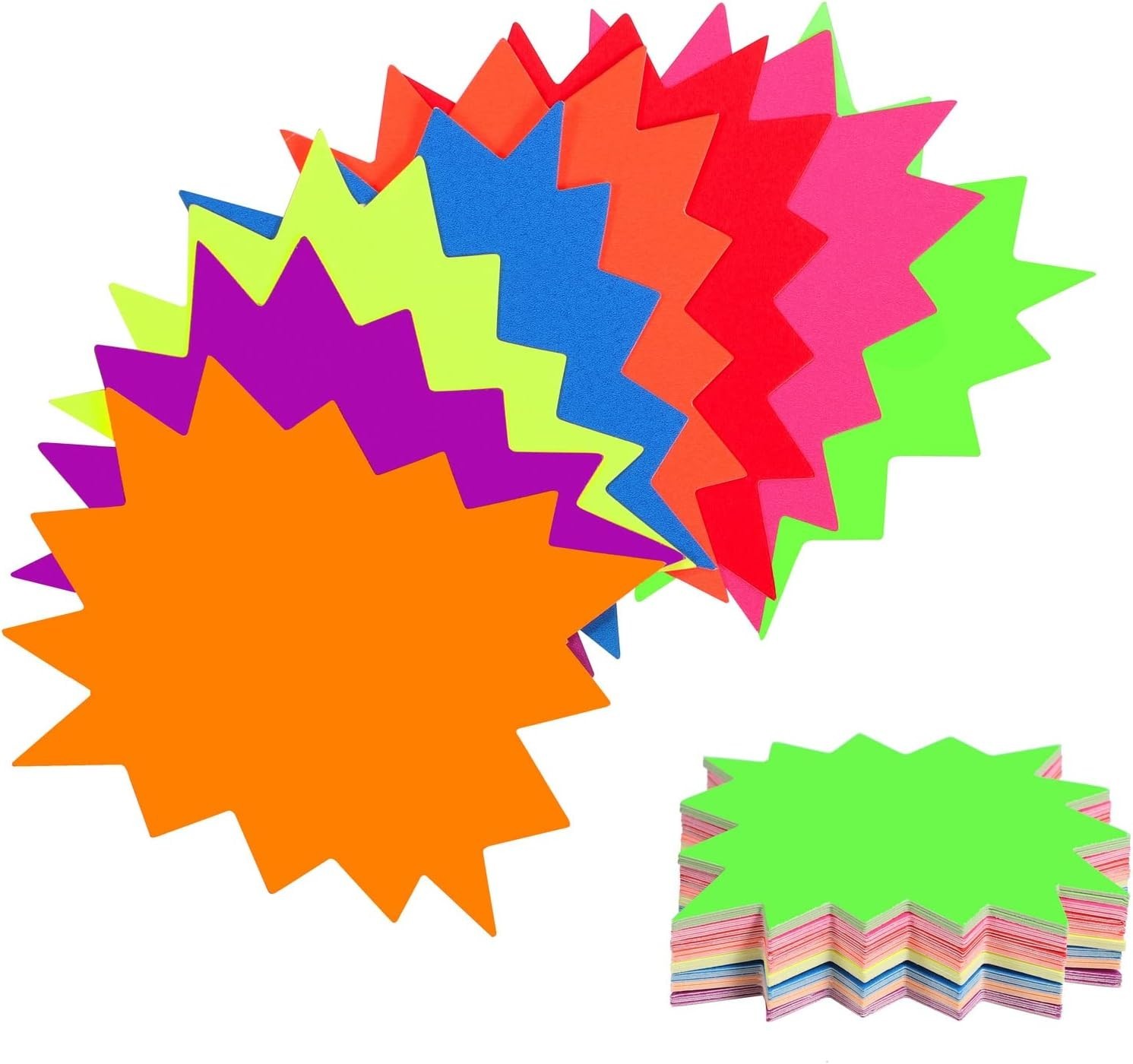 400 Pieces Yard Sale Price Stickers, Vision Board Supplies Starburst Neon Poster