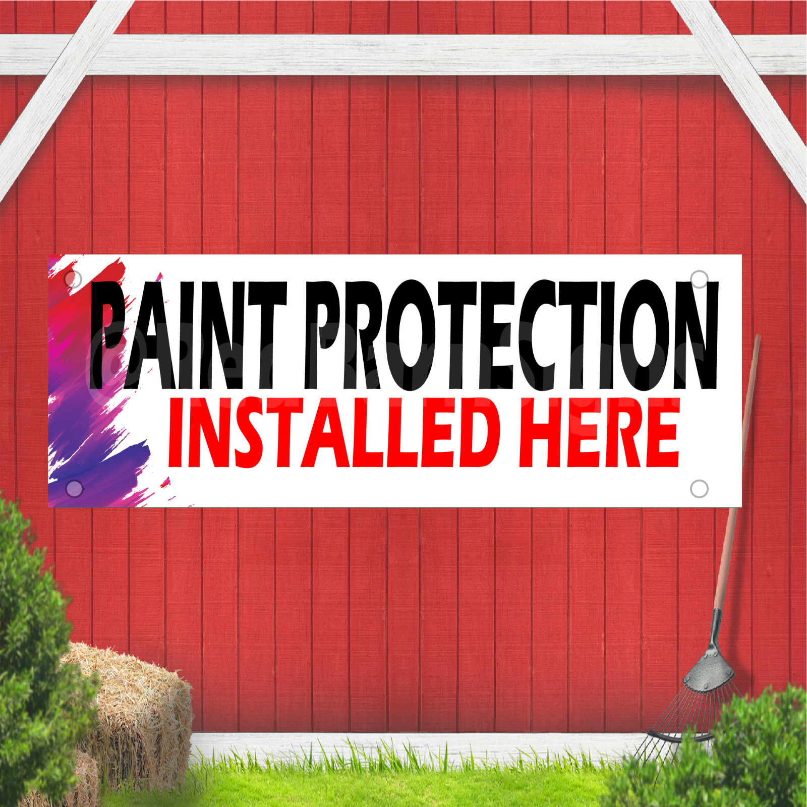 Paint Protection Installed Here Indoor Outdoor Vinyl Banner Design