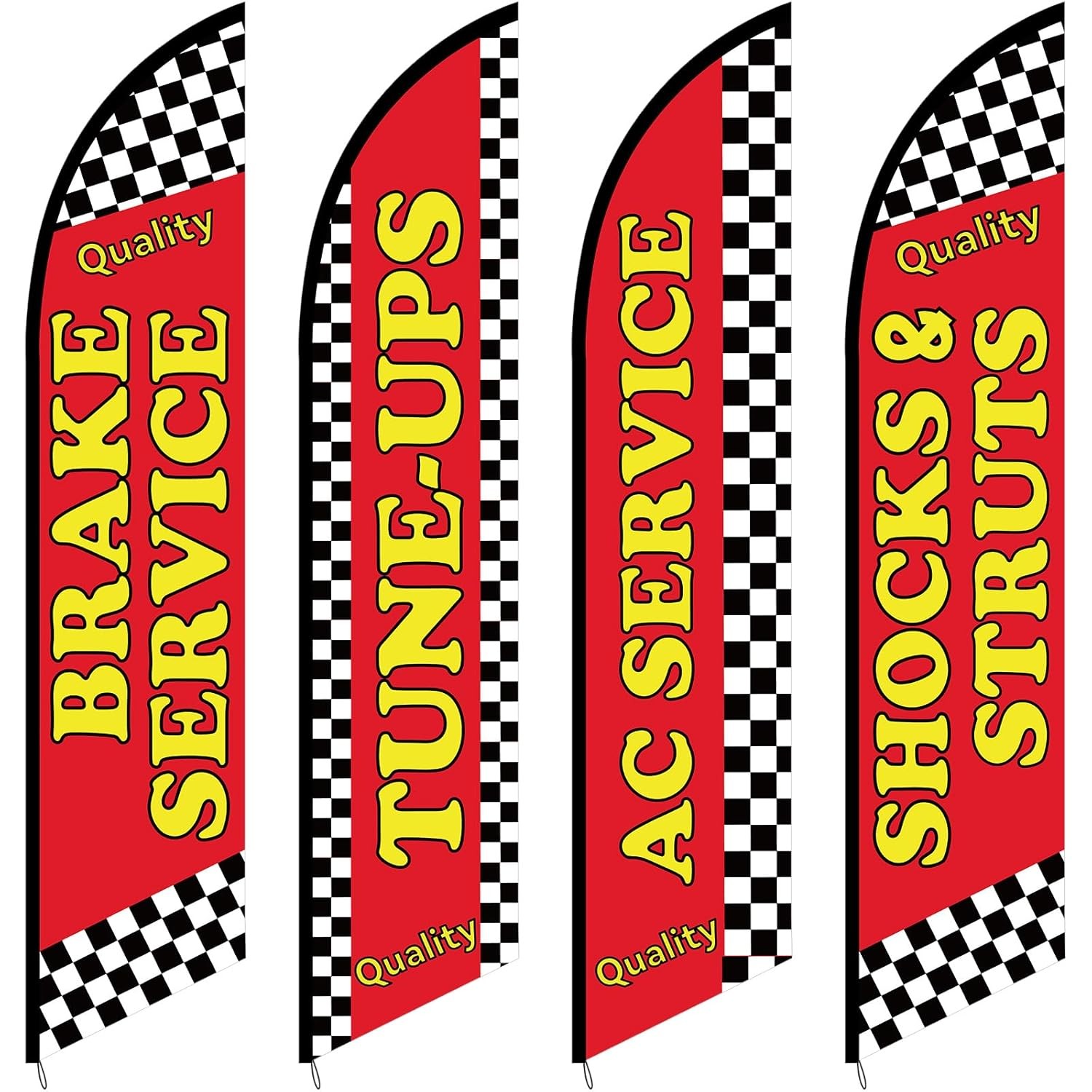 Large Auto Repair Shop Feather Flag 4 Pcs 12 x 2.5 ft Open Business