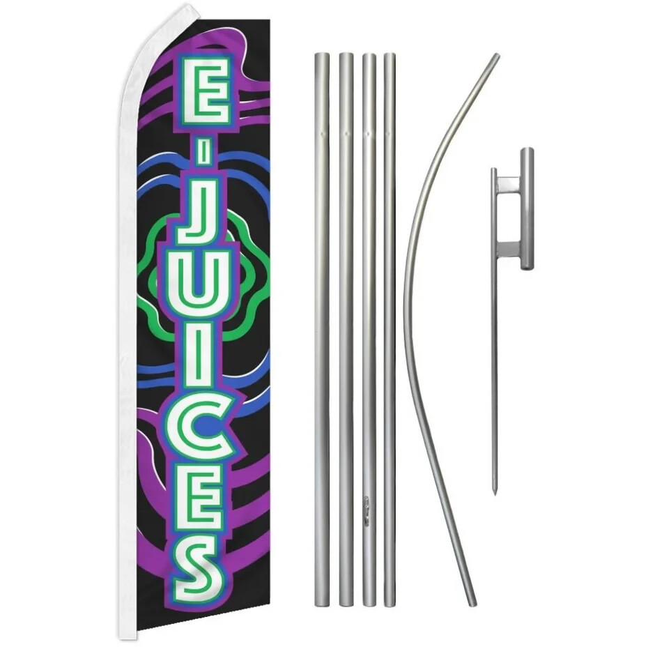 E-Juices Swooper Flutter Feather Advertising Flag & Pole Kit