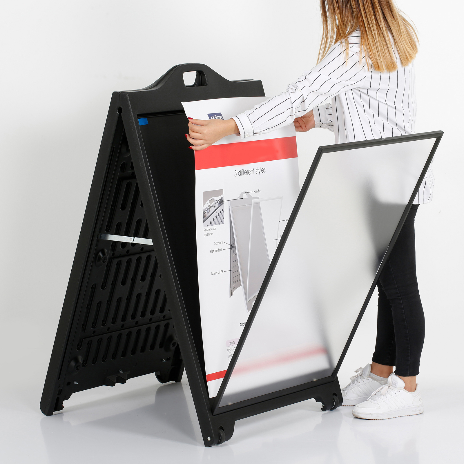 Street SignPro A-Frame Sidewalk 24×36″ Folding Portable Display Black (Lot of 2)