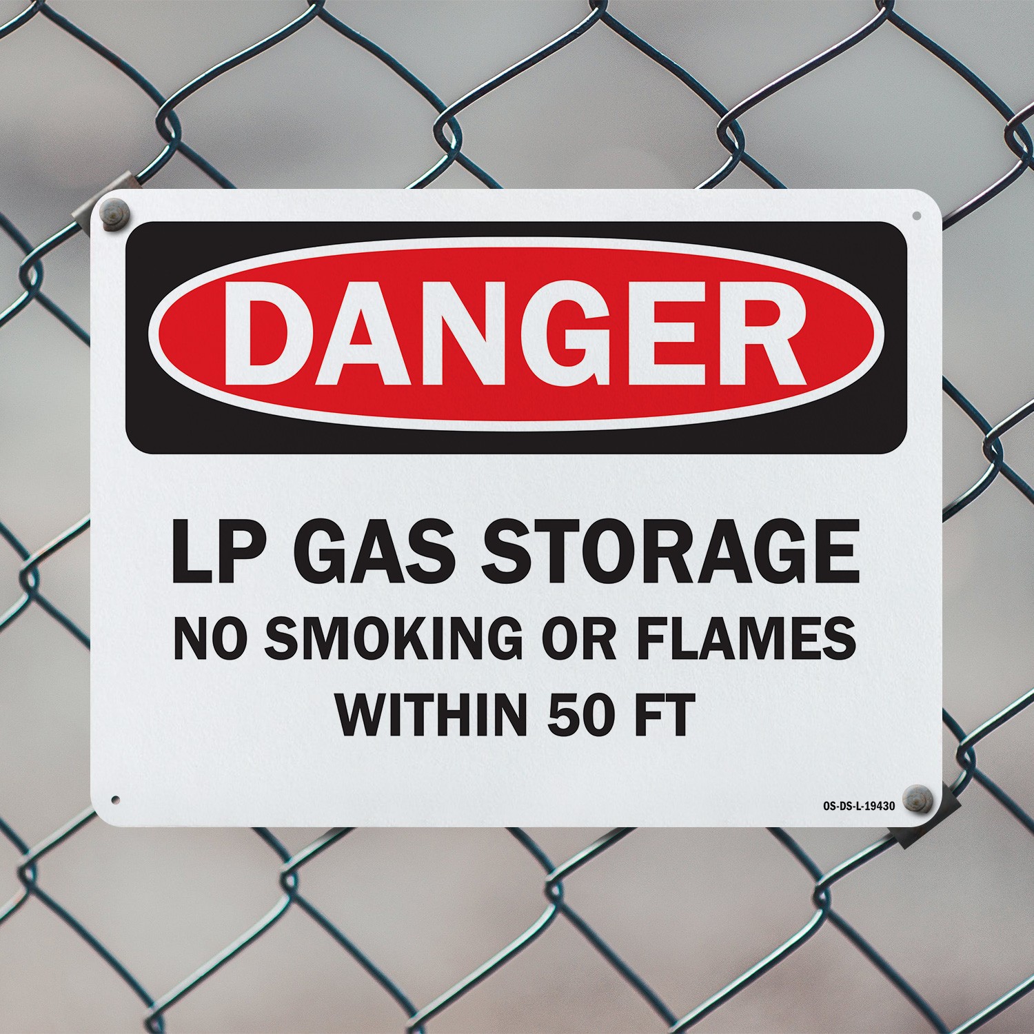 LP Gas Storage No Smoking or Flames with OSHA Danger Sign, Decal 5 or 10 Pack