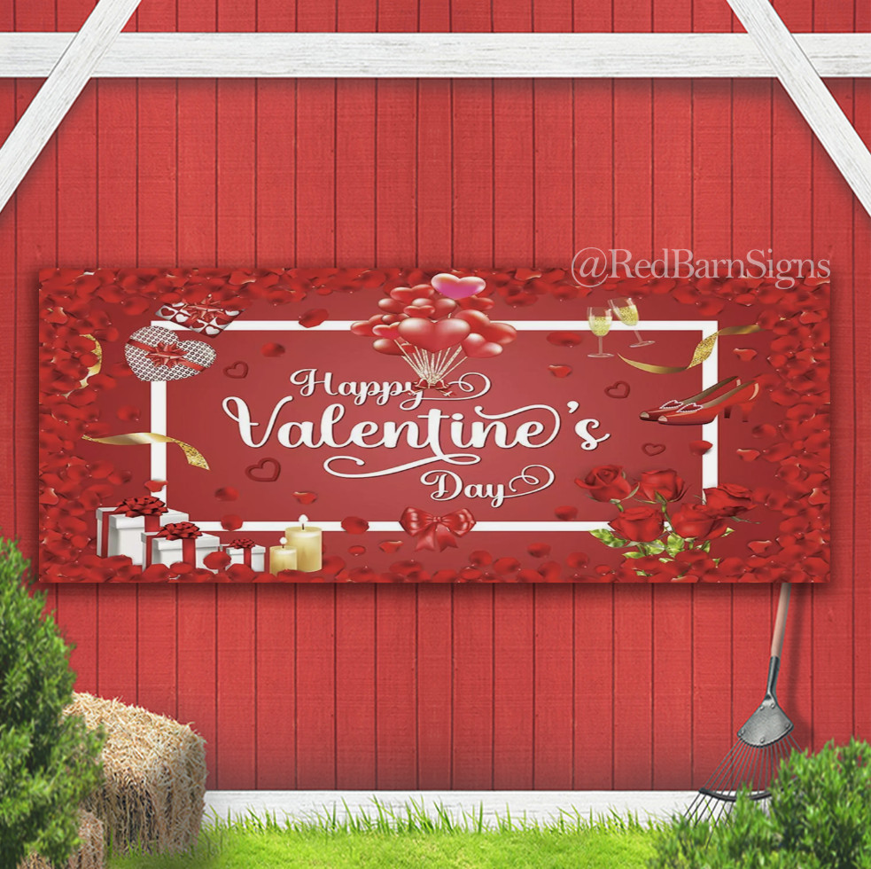 Valentine’s Day Backdrop Banner Valentines Day Decoration for Birthday Party