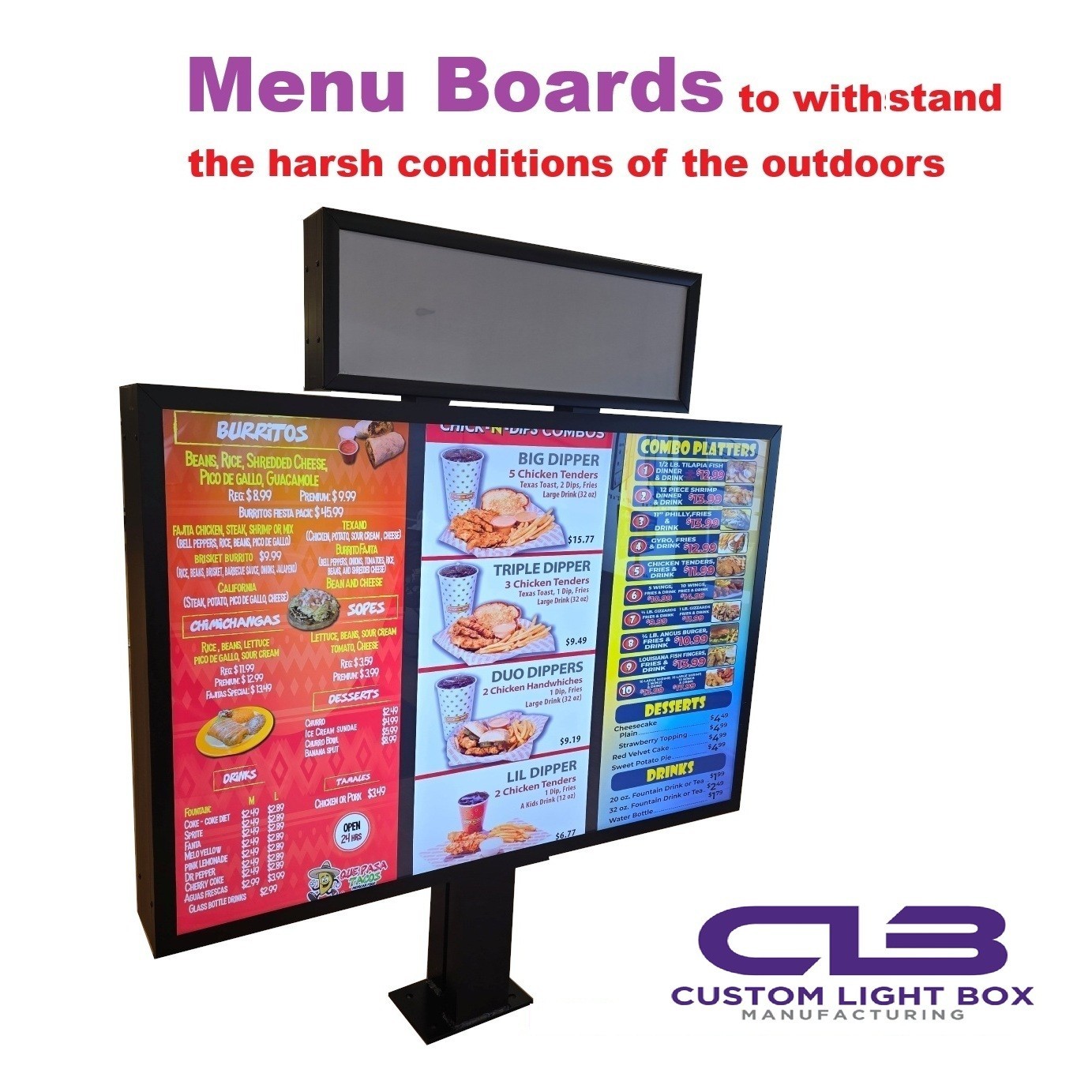 LED Menu Board & Header Box | UniLite Series Slide-N-Lock – 60 40 | HBOX-24x 12
