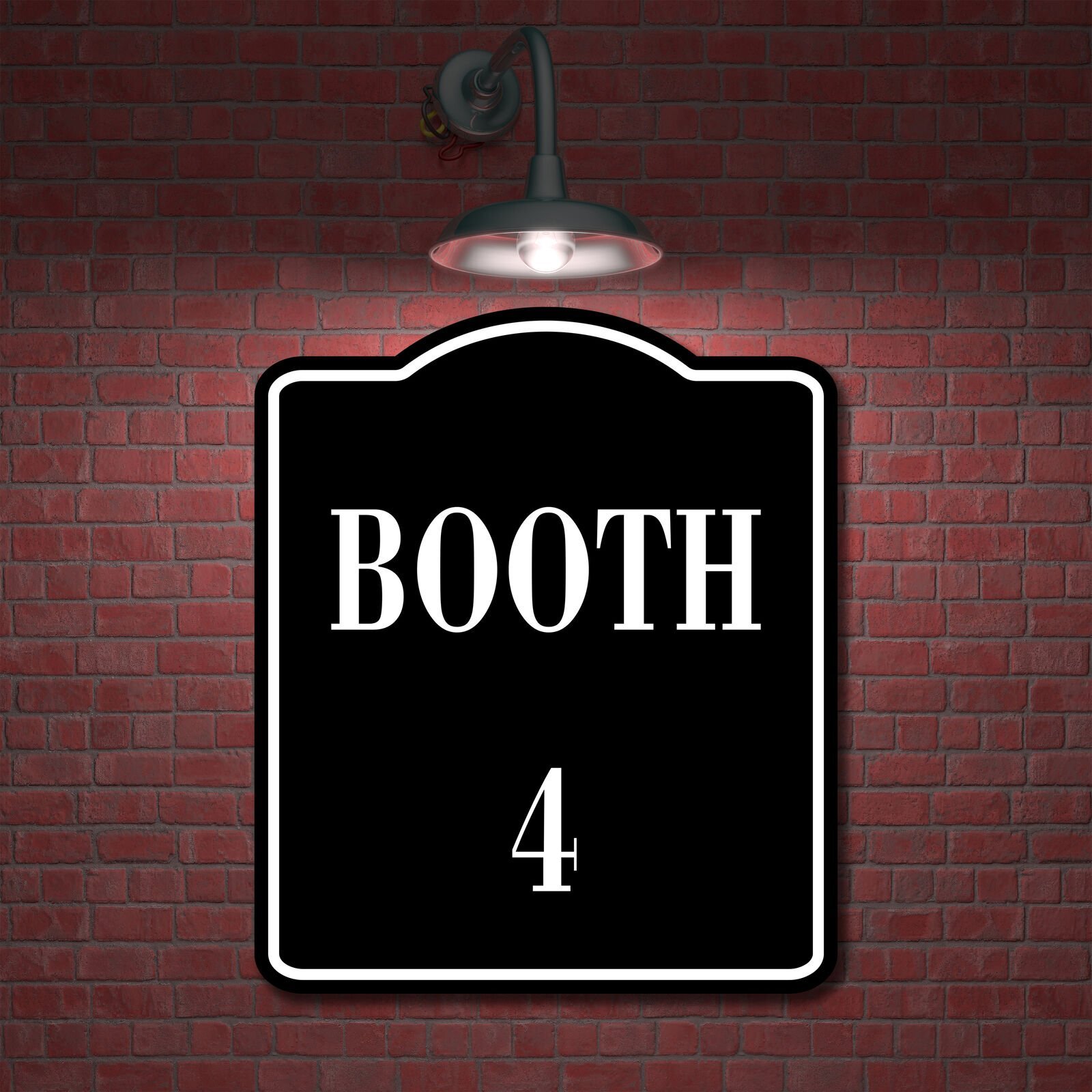 Booth 4 BLACK Aluminum Composite Sign