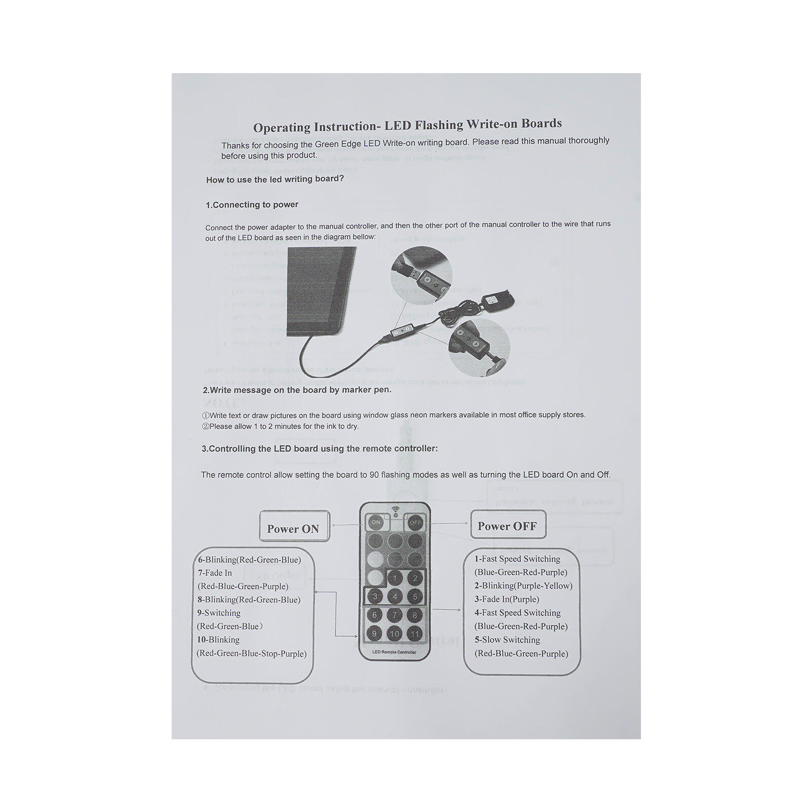 LED Message Writing Board Menu Board For Bar Restaurant With Remote Control NEW