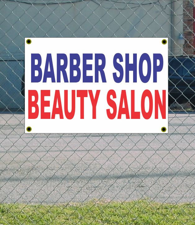 2×3 BARBER SHOP BEAUTY SALON Red White & Blue Banner Sign Discount Size & Price